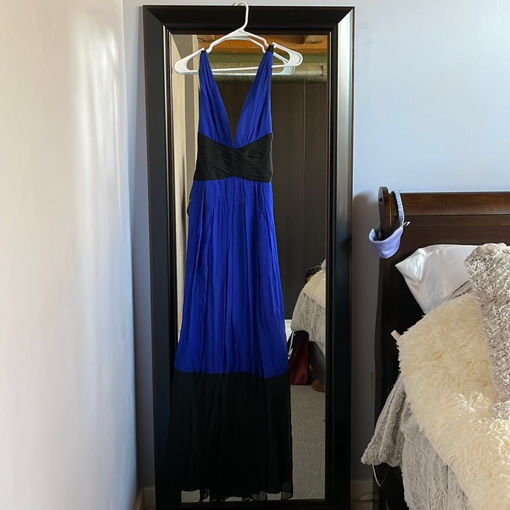 Gorgeous BCBG Maxazria cobalt and black gown - 0